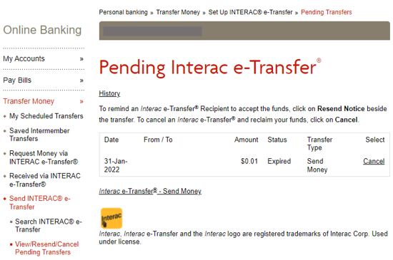 can you cancel interac transfer