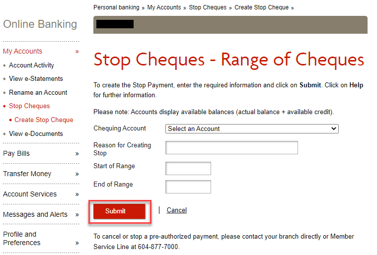 How do I stop cheques? Learning Hub