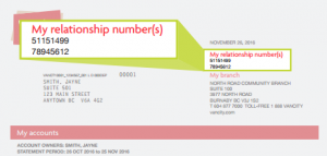 Relationship numbers on statements
