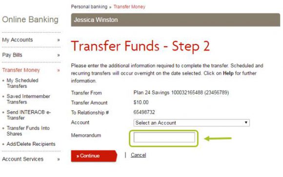 Memorandum transfer