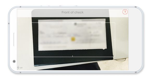 Taking a photo of a cheque using the mobile app