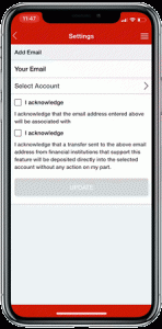 Interac e transfer autodeposit on mobile