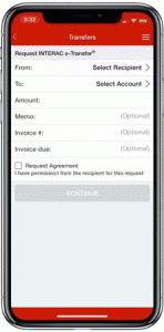 Interac e-transfer add a recipient