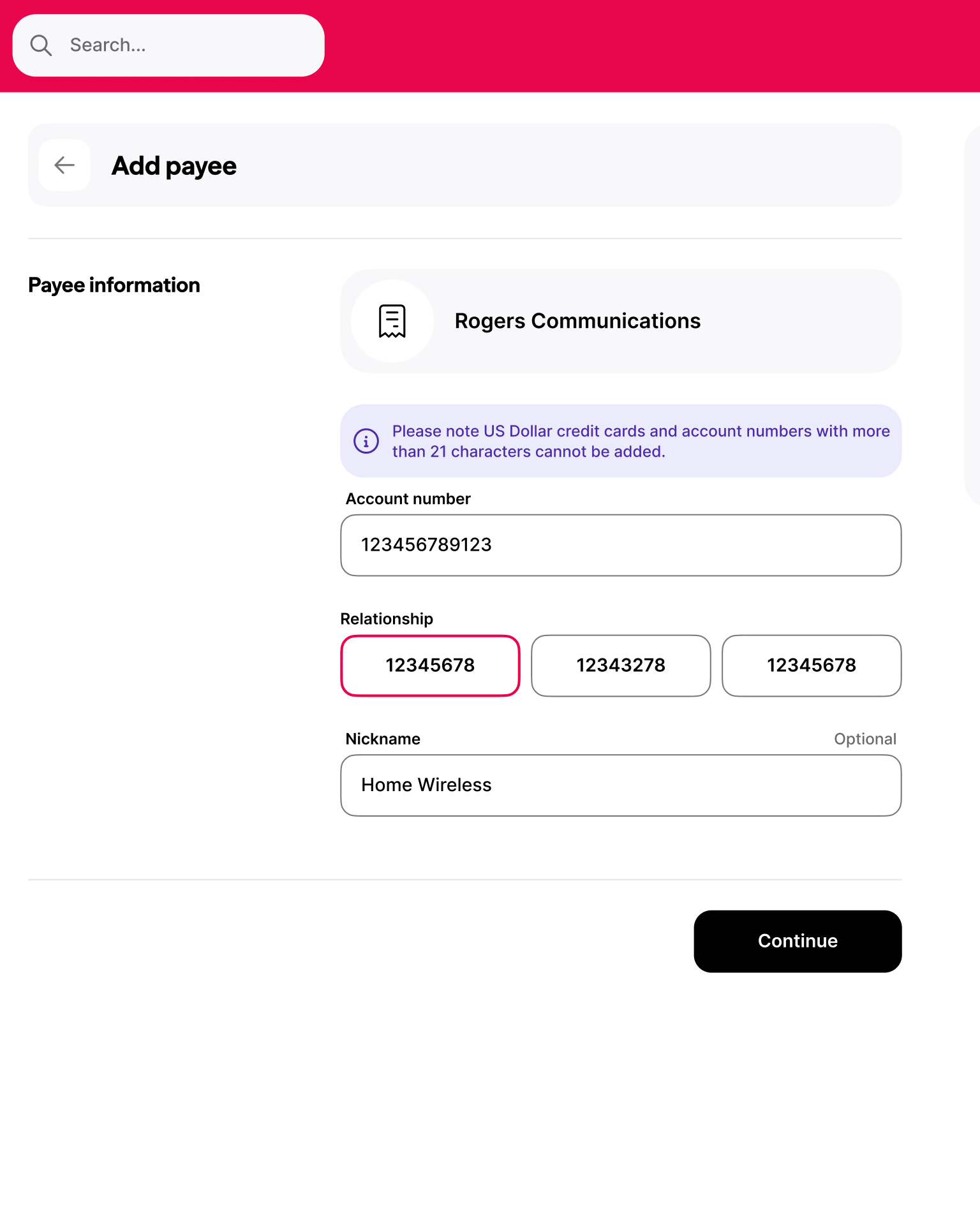 Add Payee 154 - 2025.09.23-Bills-Add-Payee-Enter-Payee-information - Learning Hub